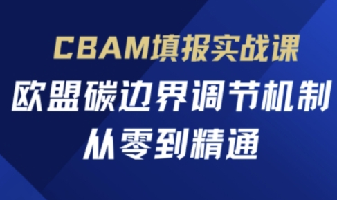 CBAM填报实战课，欧盟碳边界调节机制，从零到精通-爱上资源站