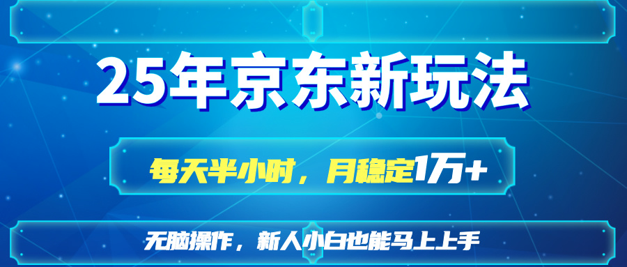 (14309期)25京东新玩法,每天半小时,月稳定1W+-爱上资源站