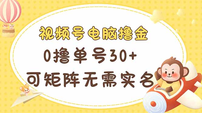(14220期)视频号电脑撸金 0撸单号30+ 可矩阵 无需实名多号多得-爱上资源站