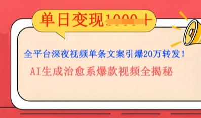 全平台深夜文案新风口:DeepSeek生成百万播放量金句,治愈系内容涨粉速度快4倍-爱上资源站