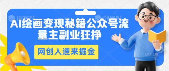 AI绘画变现秘籍：公众号流量主副业狂挣，网创人速来掘金-爱上资源站