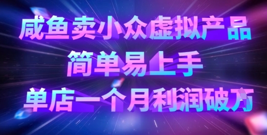 咸鱼卖小众虚拟产品,简单易上手,单店一个月利润破W-爱上资源站